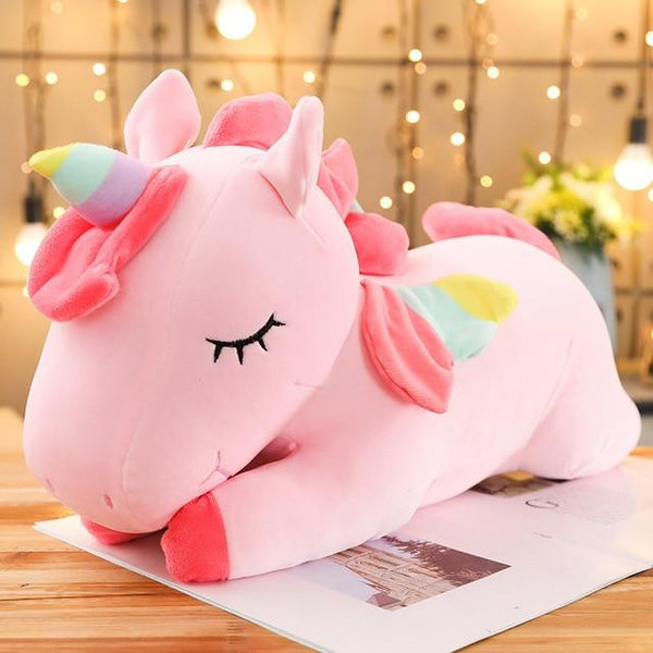 Bonito peluche de unicornio rosa • Mi Peluche